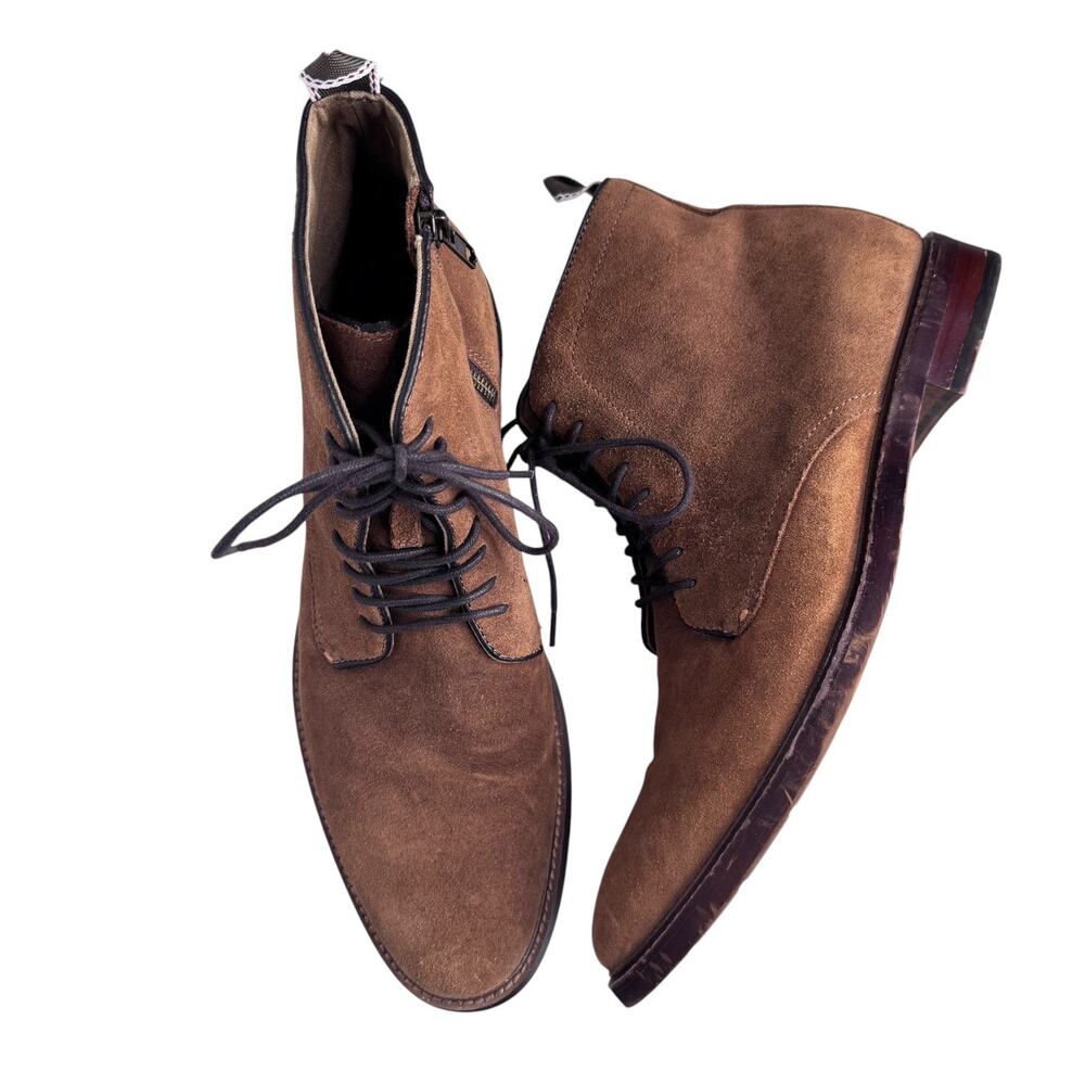 2020s ALDO Brown Suede Chukka Ankle Boots Men’s Size 12 Side Zip Lace Up